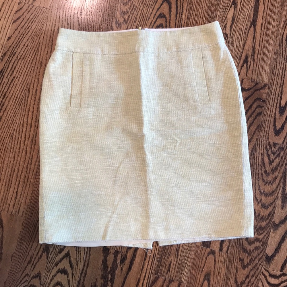 Banana Republic Yellow Tweed Pencil Skirt